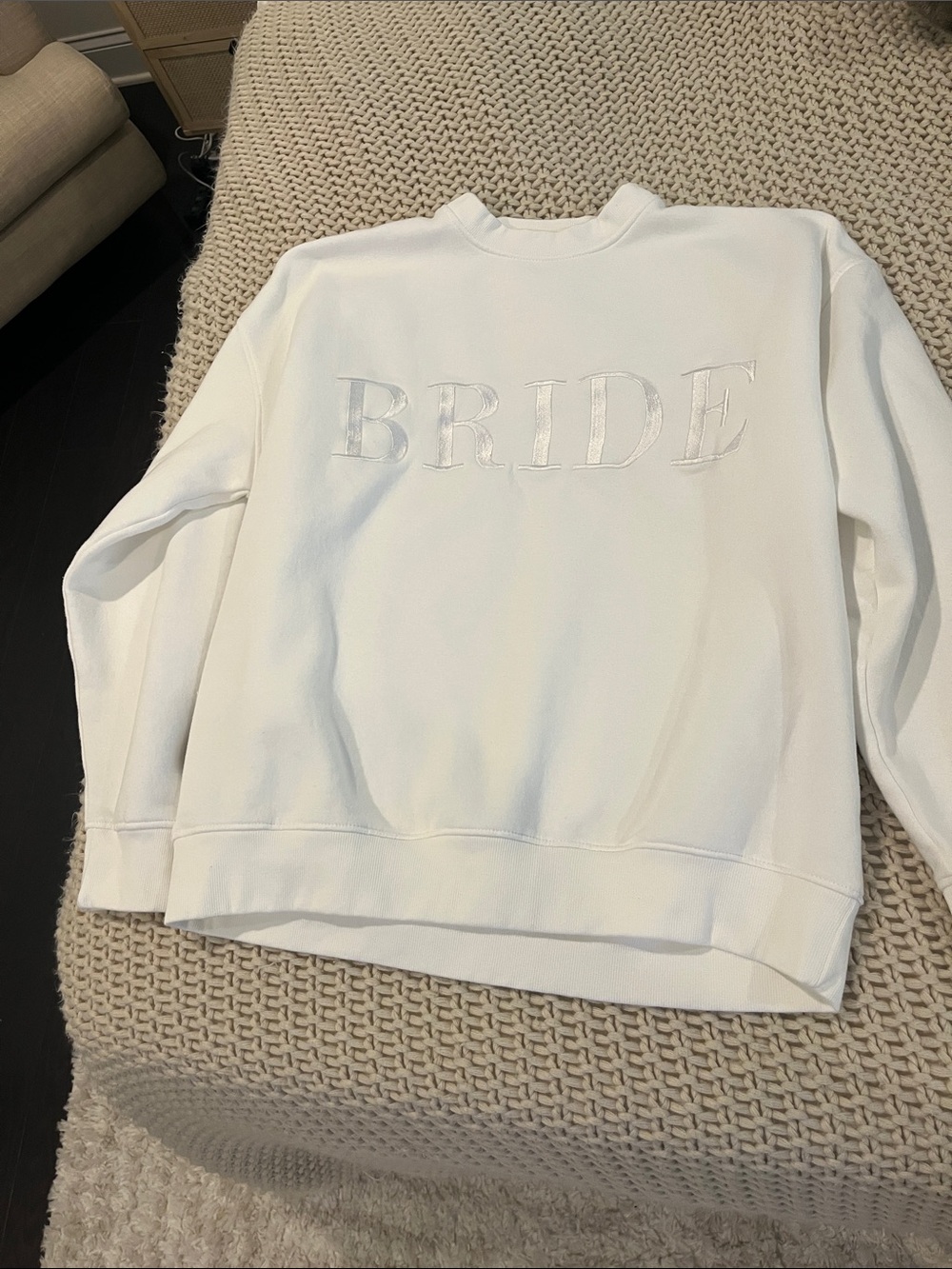 Bride Embroidered White Sweatshirt - Picture 2 of 3